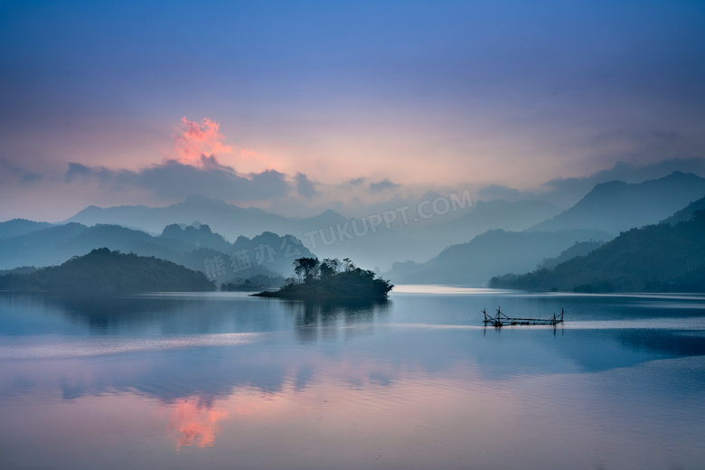 中国风夕阳日落摄影图