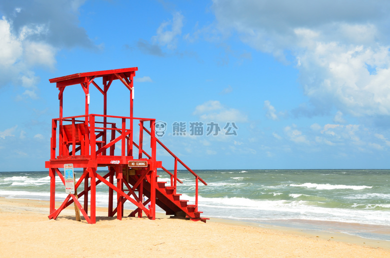海滩 椅子 海岸线