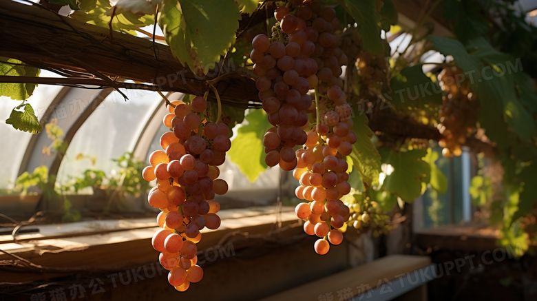 静物葡萄院生长的红葡萄青葡萄摄影图