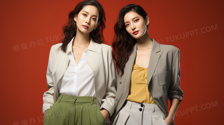 中国女装模特商业广告摄影图