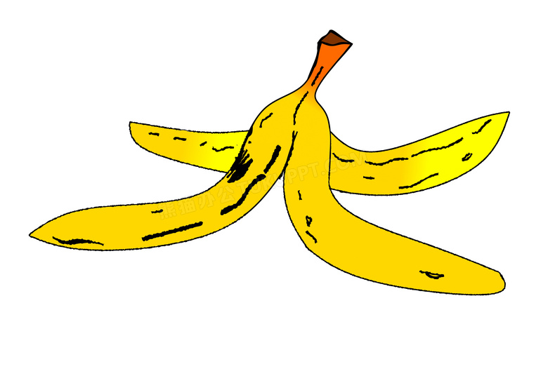 卡通香蕉皮黄色图片