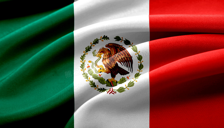 墨西哥国旗飘扬图片