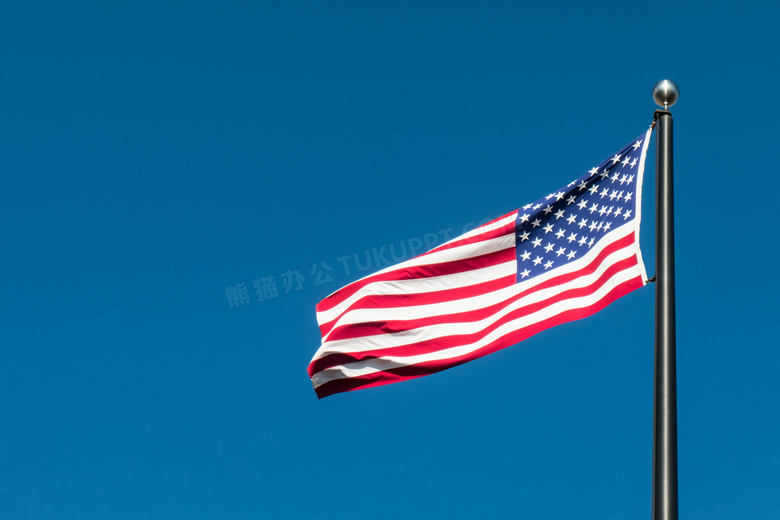 美国旗帜飘扬图片