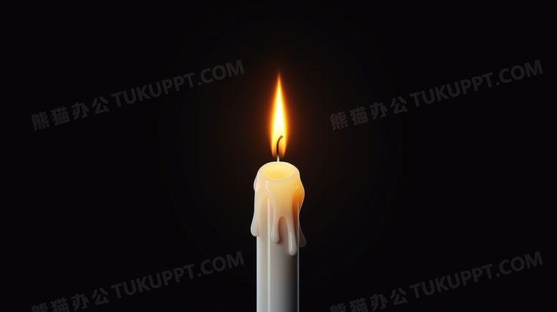 正在燃烧的白色蜡烛图片