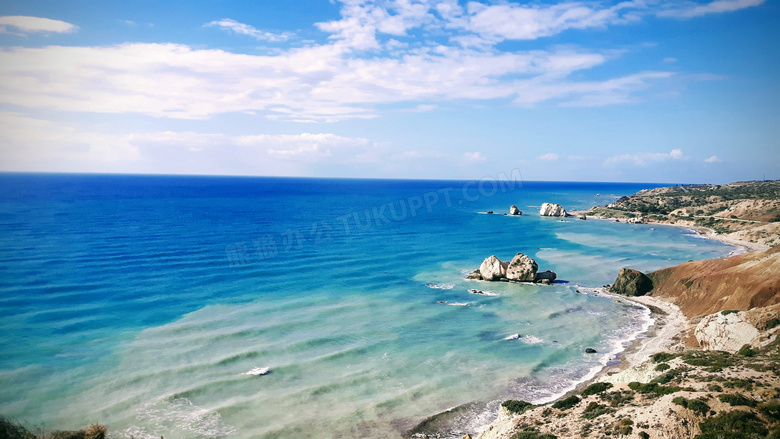 塞浦路斯蔚蓝大海图片