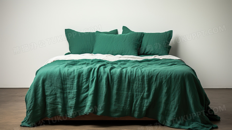 绿色温馨家居床品图片
