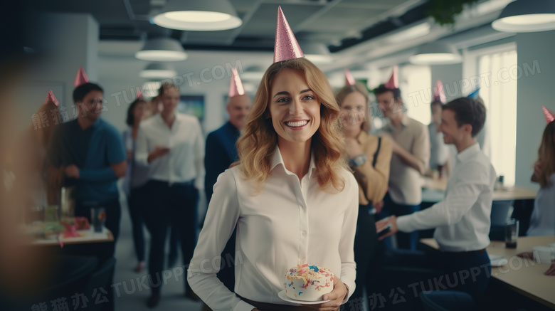 女员工公司办生日派对图片