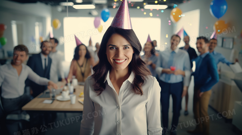 女员工公司办生日派对图片