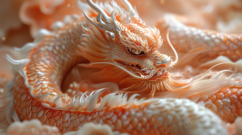 精美的中国神龙形象雕刻工艺品