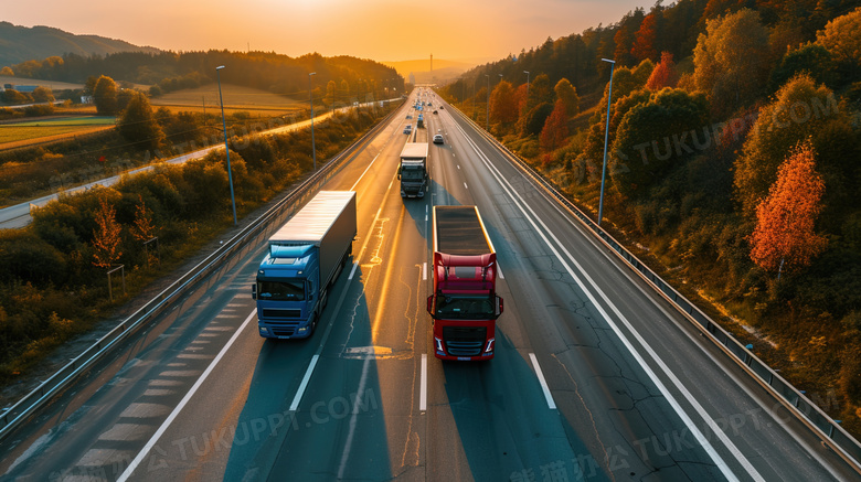 高速公路物流运输车辆图片