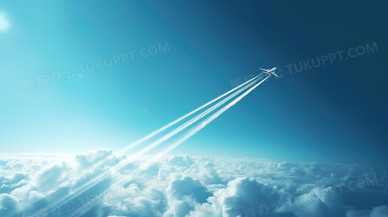 蓝色物流航空运输飞机图片