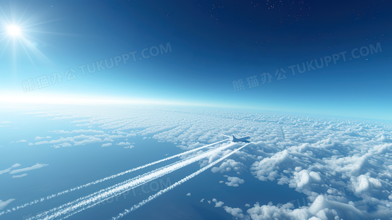 蓝色物流航空运输飞机图片