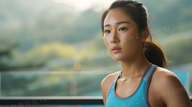 健身锻炼的亚洲女性图片