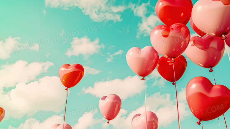 空中漂浮气球装饰图片