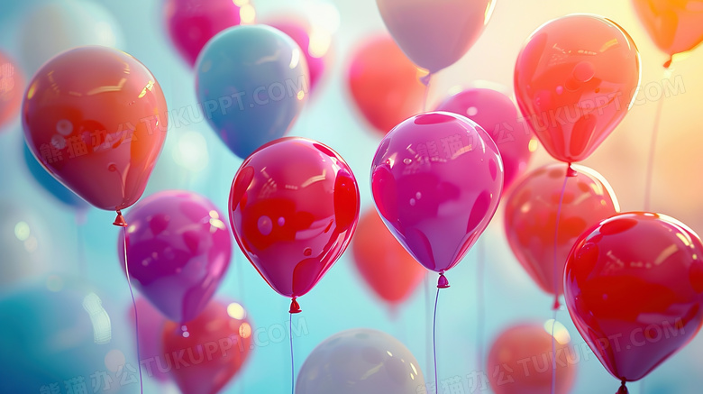 漂浮的气球装饰图片