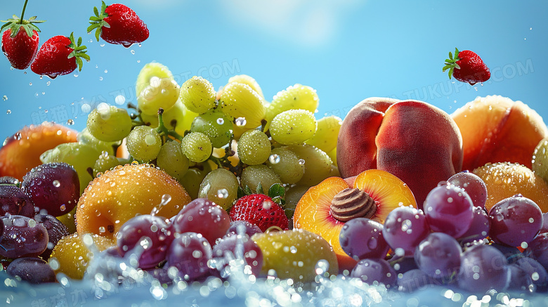 夏季新鲜水果组合图片