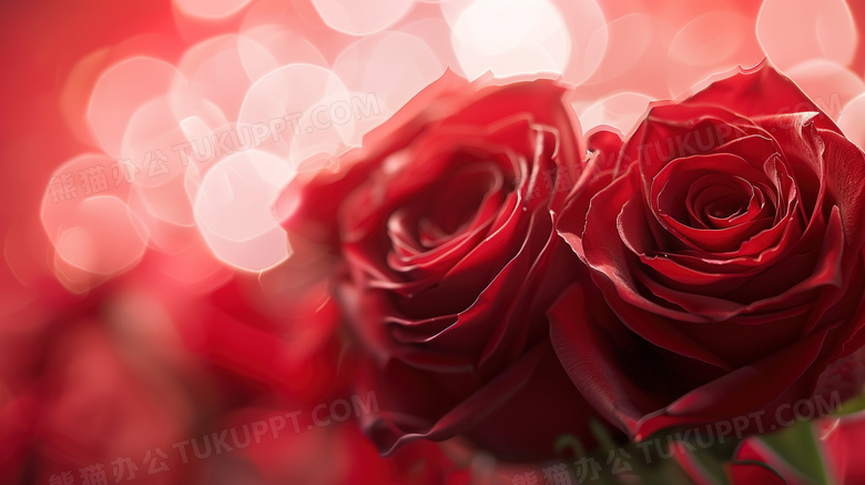 桌面上的玫瑰花束图片