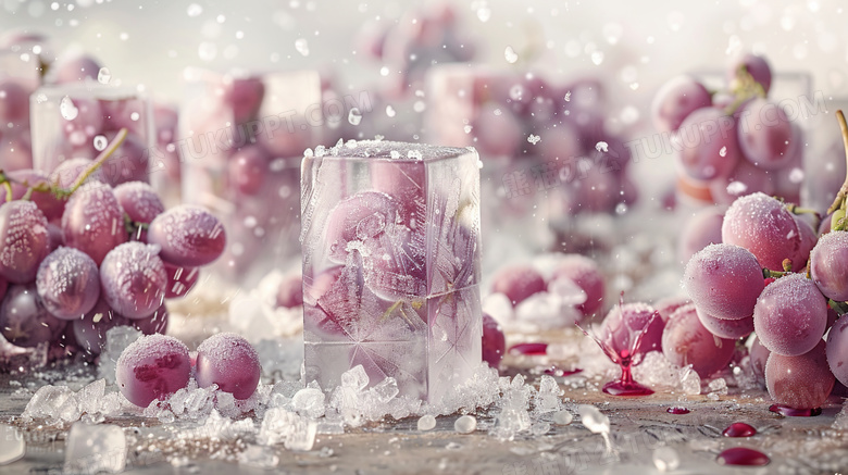 冰冻的水果葡萄图片