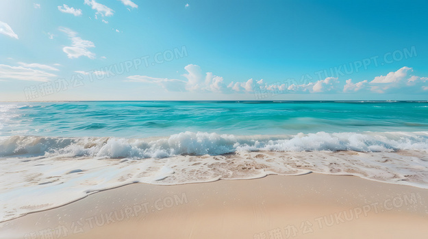 夏天沙滩海边海滩小清新唯美高清图片