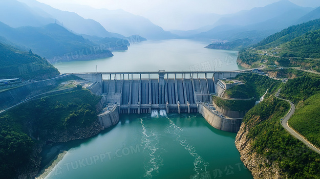 现代水利工程水库水电站大坝图片
