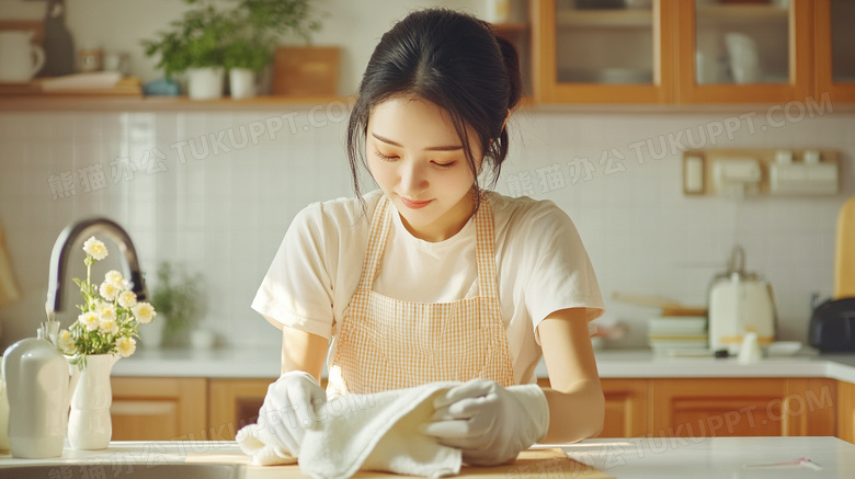 正在保洁做家务打扫清洁图片