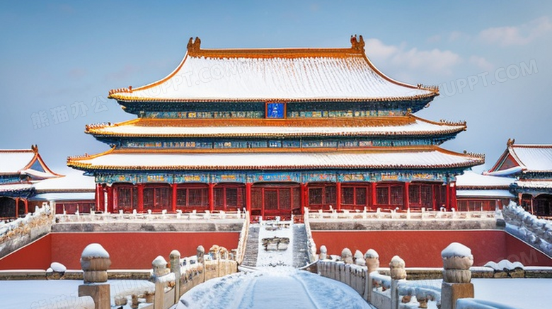 冬天下雪北京故宫高清摄影图