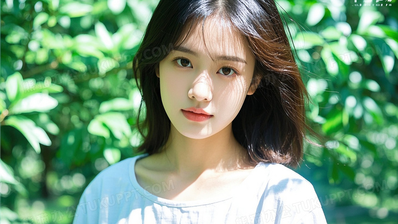 文艺杂志封面清纯美丽的女生