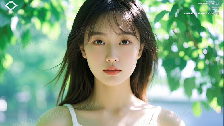 文藝雜志封面清純美麗的女生