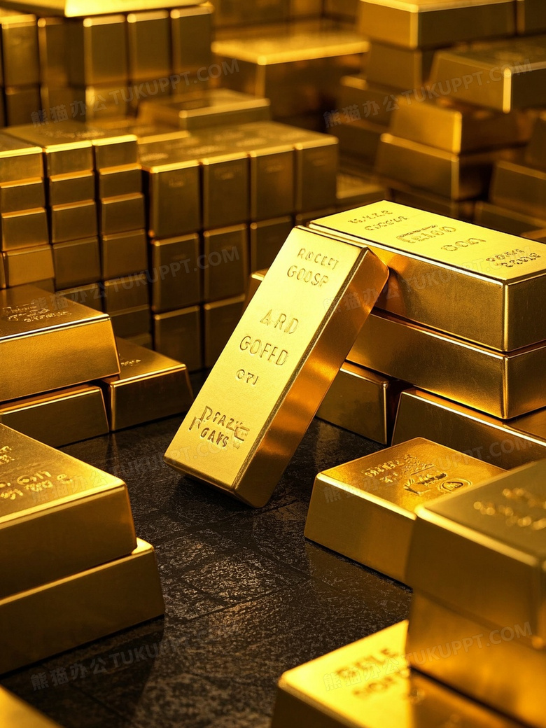 堆满黄金的房间整齐的金条堆满黄金的房间