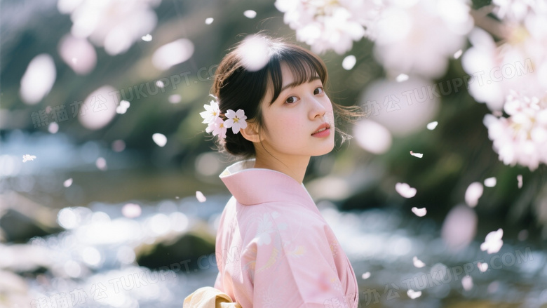日系清新少女樱花摄影