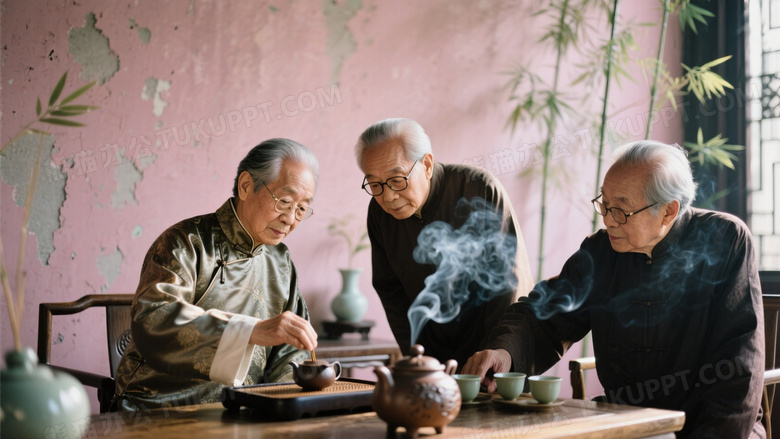 江南水乡风格茶室群像摄影