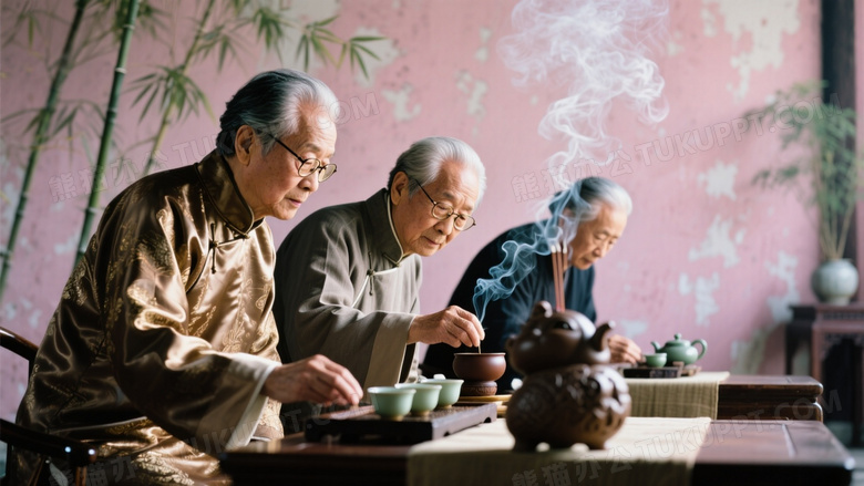 江南水乡风格茶室群像摄影