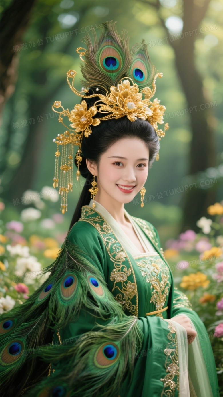 摄影古风美丽的孔雀公主