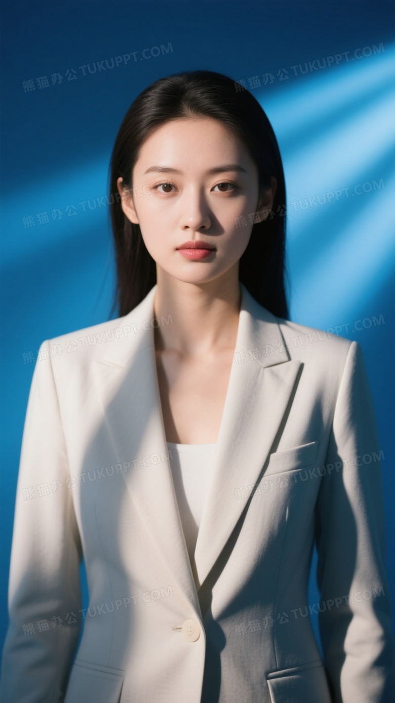 一个穿西装的女人证件照