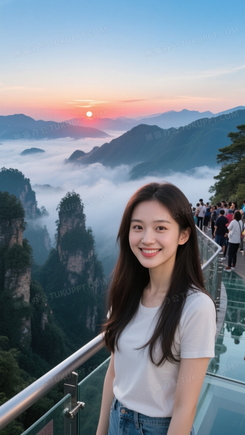 张家界风景区日出云海的风景