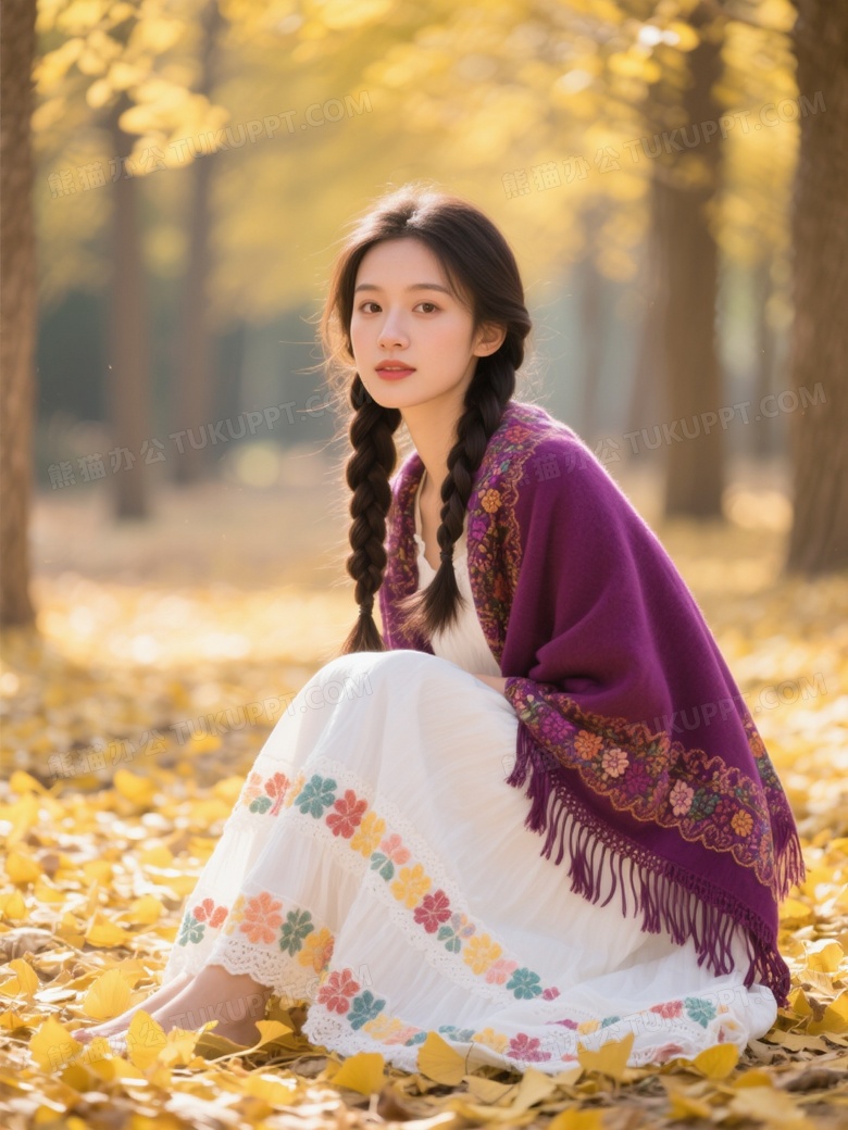 一个美丽的女人麻花辫