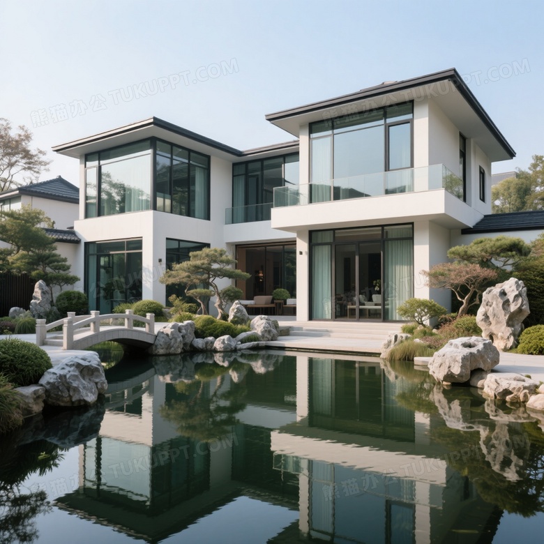 两层别墅高清全景摄影