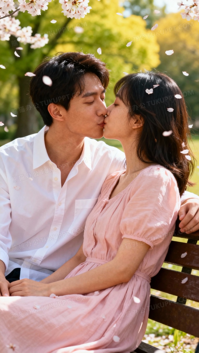 中国情侣亲吻图片