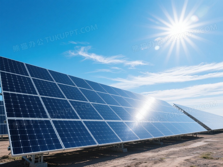 光伏电站广角低拍对称构图图片