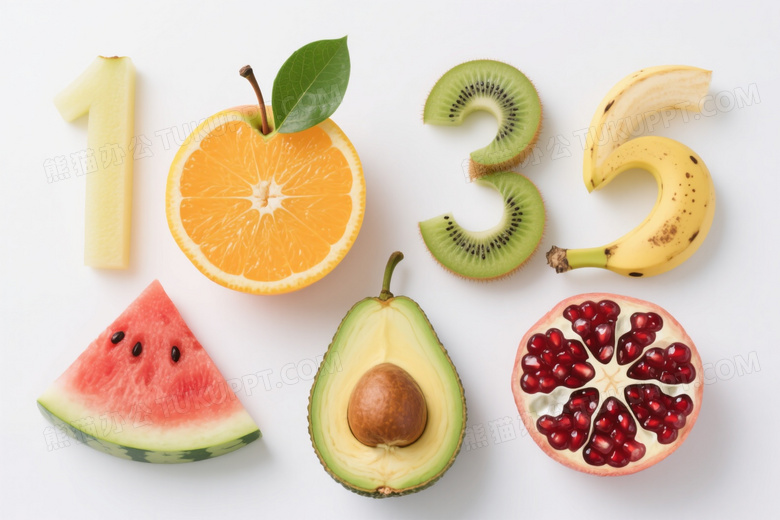 水果切片数字艺术呈现图片