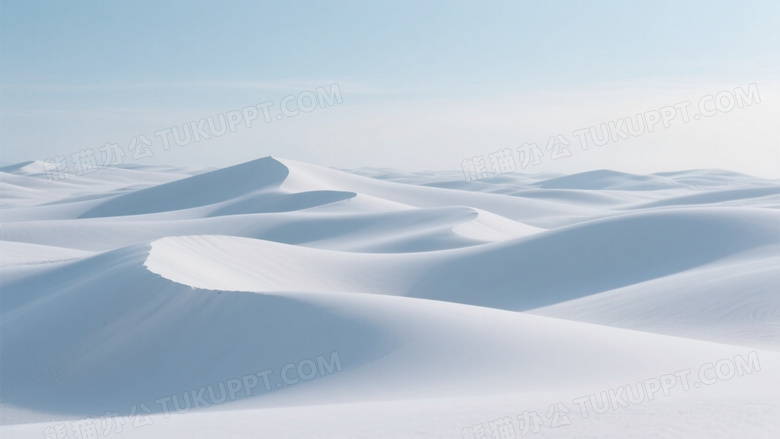 雪白沙丘地貌极简摄影图片