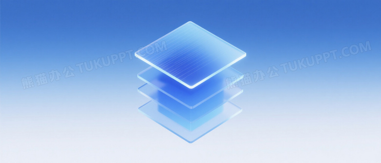 蓝色几何光效悬浮结构图片