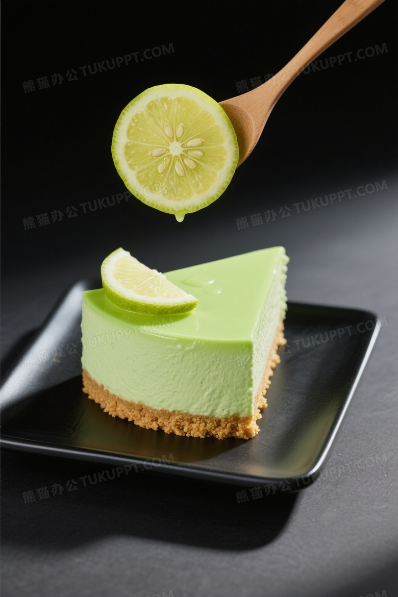 青柠芝士蛋糕特写图片
