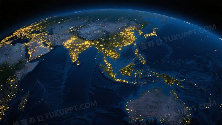 夜视卫星地球夜景灯光分布图片