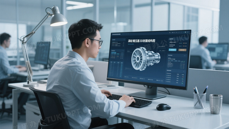 工程师专注操作电脑高清图片