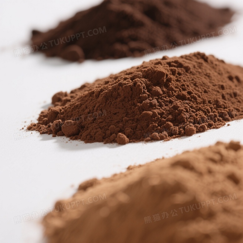 三色棕色粉末微距特写图片