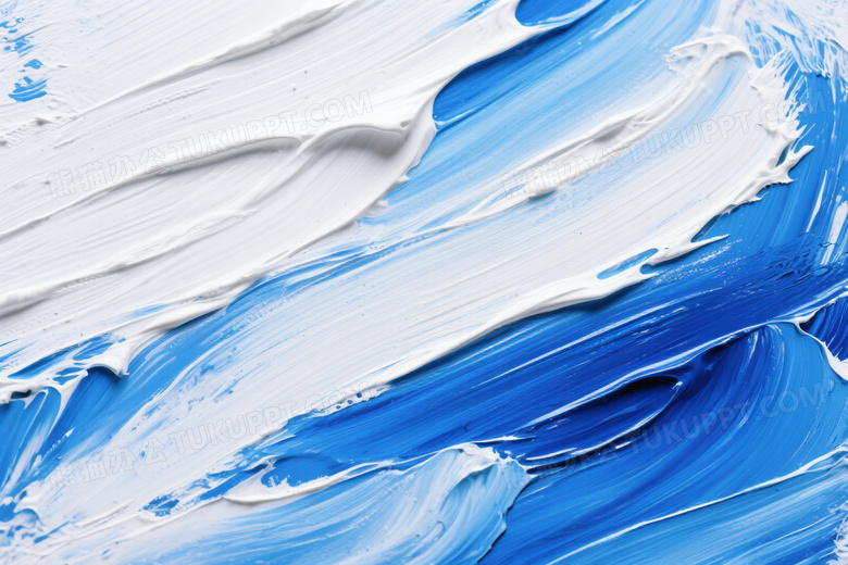 蓝白油画笔触纹理高清图片
