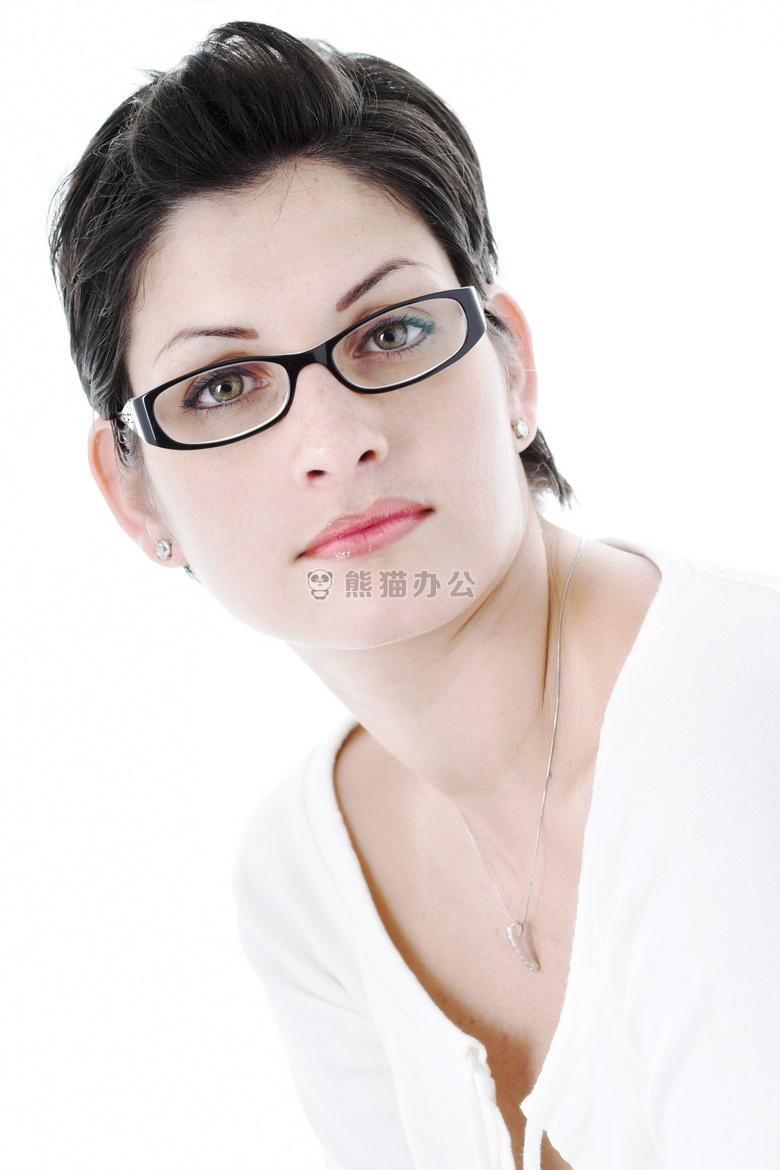 戴眼镜的美女图片