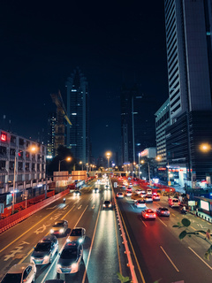 车来车往的大城市夜景摄影高清图片