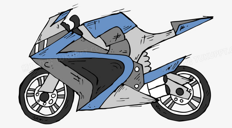卡通手绘摩托车元素png图片素材下载_元素png_熊猫办公